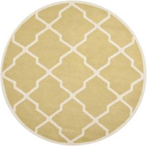 Ковер SAFAVIEH, 214 x 214 см, Chatham Collection Light Gold / Ivory CHT735L ручной работы с узором Trellis из премиальной шерсти
