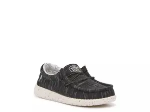 Кроссовки HEYDUDE Wally Slip-On — детские, черные/белые