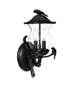 Настенный светильник-фонарь в виде птицы – декоративный настенный светильник для сада и двора Slickblue, black