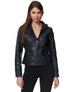 Кожаная куртка Tazzio, темно-синий