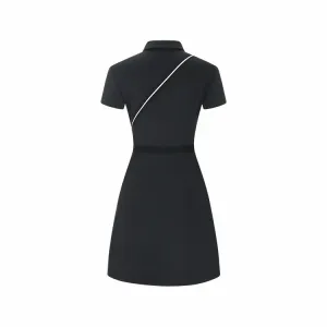 Женское платье с коротким рукавом для гольфа DESCENTE, черный