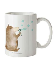 Детская кружка медведь мыльные пузыри без слов в белом цвете Mr. & Mrs. Panda