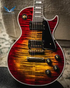 Gibson Custom PSL (предварительно проданный ограниченный выпуск) Историческая модель 1968 Les Paul Custom с фигурной крышкой, переиздание ограниченного тиража - Bengal Burst, глянцевая, с накладкой из черного дерева и золотой фурнитурой
