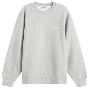 Толстовка с вышивкой в виде надписи Carhartt Wip, серый heather & белый