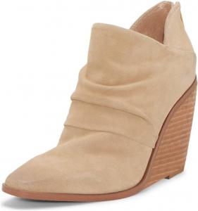 Женские ботильоны FOWT с квадратным носком, на высокой танкетке, с короткой голенью, задней молнией, V-образным вырезом, повседневные модные элегантные туфли, размер 4-16 US, Apricot