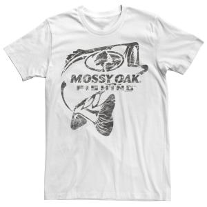 Мужская футболка с графическим логотипом и логотипом Mossy Oak Fishing Bass Grey Water Surface Licensed Character