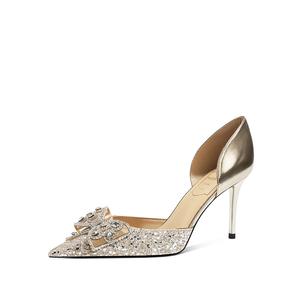 Zubumei Тонкие каблуки на шпильке женские светло-золотистые, цвет Light Gold