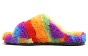 Слайд женский в радужные полоски Ugg