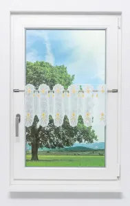 Занавеска для кафе из кружева Плауэн - Сезон цветения (Ш x В) 96 см * 30 см, желтый/солнечно-желтый Plauener Spitze