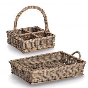 Набор корзин для хлеба, 2 шт. и поднос в наборе, плетеные из ивы Zeller Present, Natur