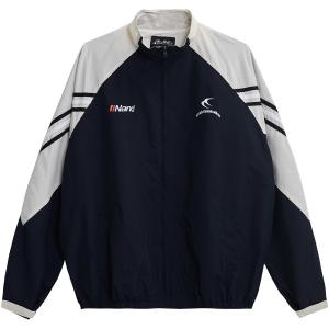 NANDCHN Куртка Unisex, Navy Blue & Beige