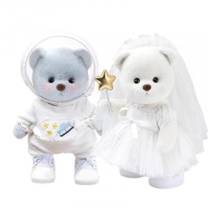 Плюшевая игрушка астронавта пара сопровождающая и успокаивающая кукла в коробке высота 30см TeddyTales, Astronaut Couple Set