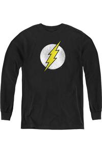 Футболка с длинным рукавом DC Comics Flash с логотипом в винтажном стиле Gildan, черный
