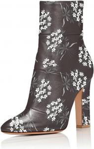 Женские винтажные ботильоны FSJ на толстом высоком каблуке с заостренным носком и боковой молнией, зимние обувь, размеры 4-15 US, Flower-Print