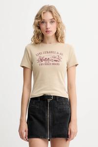 Хлопковая футболка Levi'S, бежевый