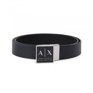 ARMANI EXCHANGE Кожаный ремень из полиуретана, Blue/Black