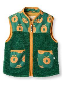 Småfolk Флисовый жилет "Яблоки" зеленого цвета