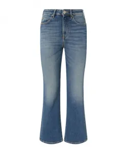 Джинсы-Клеш средней степени выцветания. Pinko, синий