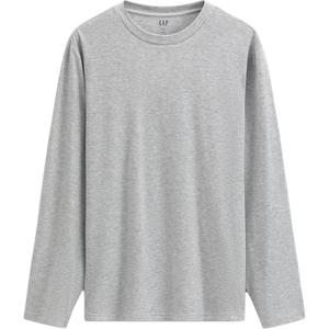 Футболки унисекс с круглым вырезом, средней толщины GAP, светлый серый