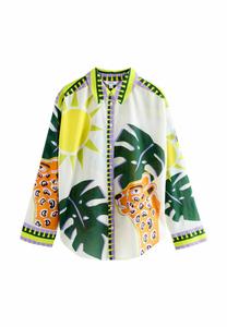 Блуза Next LONG SLEEVE RELAXED LIGHTWEIGHT, Cream Leopard Palm Print/Beige