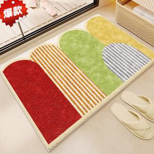 Budis Ковер 100х120 см для прихожей/ванной с геометрическим рисунком, абсорбирующий, нескользящий