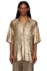 Рубашка с золотыми пайетками Dries Van Noten