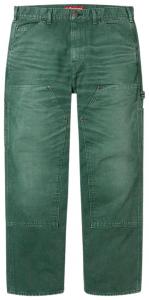 Брюки Supreme Worn Double Knee Painter Pant, зеленый