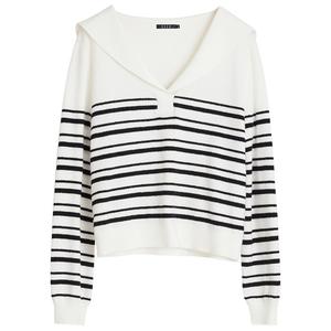 ELLE Свитер женский в полоску Navy с воротником