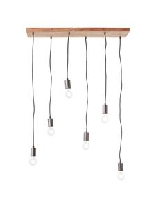 Подвесной светильник в деревенском стиле на 6 ламп, 125x80x25 см, черный/деревянный Brilliant