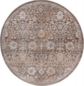 Ковер SAFAVIEH, 183 x 183 см, Hazel Collection, Brown & Ivory, без линьки и простой в уходе, традиционный восточный узор, идеален для помещений с высокой проходимостью: гостиная, прихожая, спальня (HZL508T-6R)