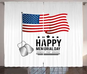 Памятная штора в деревенском стиле от ABAKUHAUS, патриотические звезды США, универсальные ленточные шторы для гостиной с петлями и крючками, 280 x 225 см, серый многоцветный