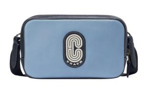 Кошелек для телефона из телячьей кожи, сумка через плечо, маленькая женская сумка на плечо василькового синего цвета COACH