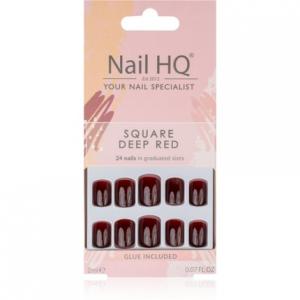 Накладные ногти Nail HQ Square, темно-красные, 24 шт