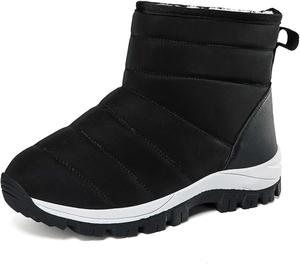 Женские зимние сапоги против холода, удобные с теплой меховой подкладкой, ботильоны на щиколотку, противоскользящие, водонепроницаемые, для активного отдыха и походов, высокие хлопковые ботинки Generic, Black