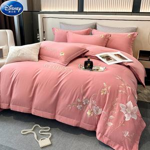 Disney Комплект постельного белья 1,5-спальный, 4 предмета, простыня, пододеяльник 200x230 см, утепленный, 100% хлопок, цвет Garden Secret - Red Bean Paste