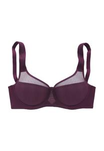 Женский бюстгальтер-минимайзер Nuance с декоративными бантами и сетчатыми вставками LASCANA, цвет 21245 Eggplant