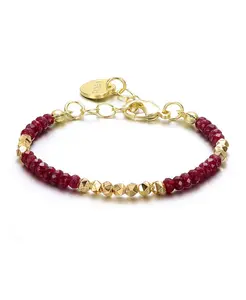 Браслет с позолотой 14 карат и цветными бусинами в узоре Gigigirl, red