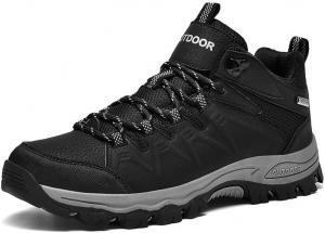 Мужские походные ботинки с высоким верхом, дышащие, для прогулок на улице, легкие треккинговые кроссовки для бега по тропам, кемпинга, походов и тактического использования Qacksv, черный