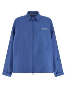 Ветровка из технического канваса MIU MIU, голубой