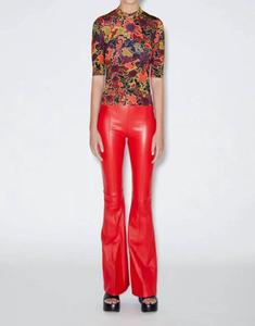 Топ с укороченными рукавами и разноцветным цветочным принтом Rosetta Getty, цвет multi floral