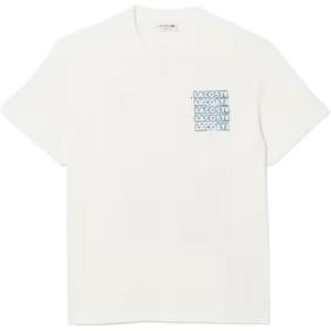 Футболка с принтом логотипа LACOSTE, белый/синий