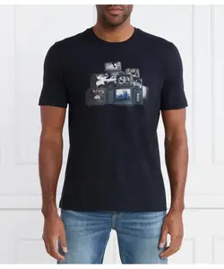 Футболка с грибами Regular fit Boss Orange, синий