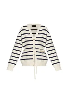 Полосатый вышитый кардиган Dsquared2, бежевый