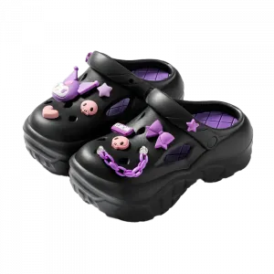 Женские тапочки Hole, Cute Cartoon, нескользящие, на платформе, домашние Sanrio, черный