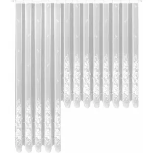 Штора Wismar с кантом для сборки, 1 шт., жаккард, структурированная, полностью с цветочным узором, полупрозрачная, с бордюром, гардина Weckbrodt, белый