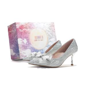 Женские туфли на тонком каблуке, серебристые Jifffly, Silver