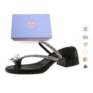 Xingdiman Женские тапочки-шлёпанцы чёрные [в коробке] (подарочная упаковка), цвет Black[Box Included](Gift Included)