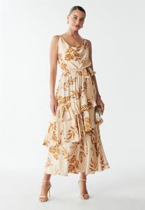 Платье BWLDR BRIANNA MIDI, Golden Palms/Beige