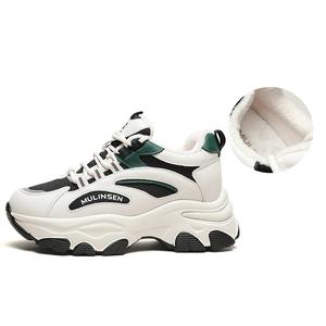 Женские кроссовки Mulinsen на низкой платформе, бежево-черные