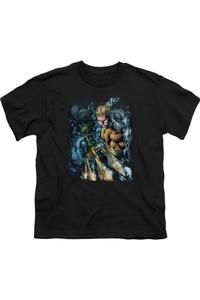 Футболка с коротким рукавом для детей Justice League of America Aquaman #1 Gildan, черный